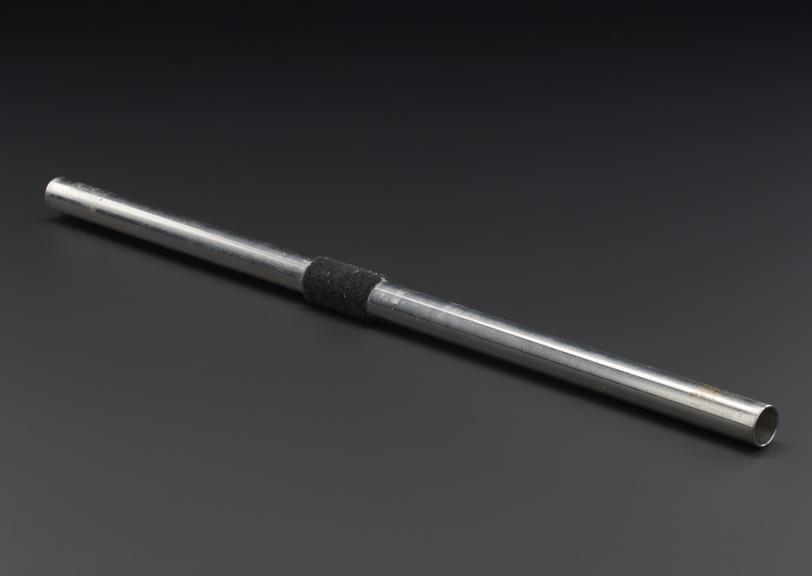 Straight metal pole, with velcro band