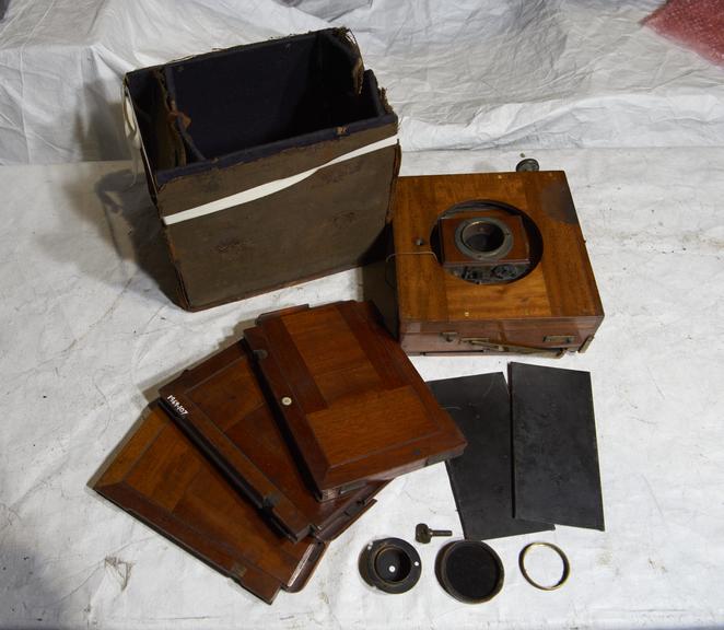 Whole-Plate Sanderson Folding-Field Camera in Case