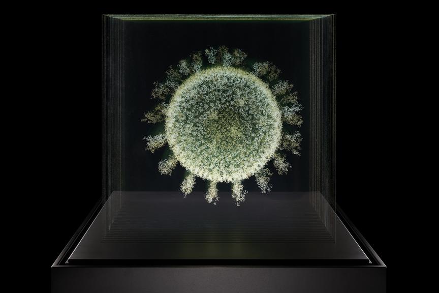 Glass sculpture '2020: the Sphere that Changed the World' by