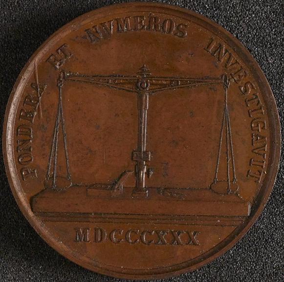 Medal, bronze, to commemorate the work of Jons Jacob Berzelius