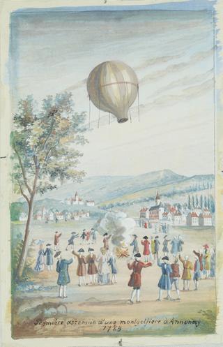 Premier acension d'une Montgolfiere a Annonay 1783