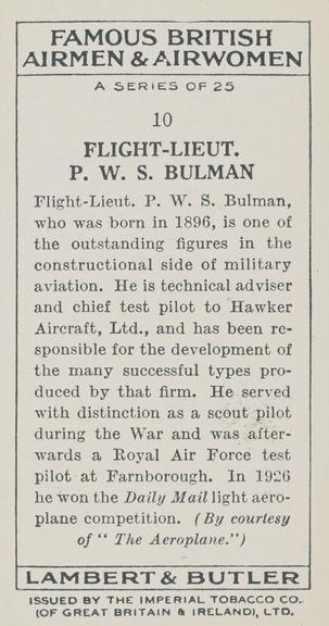 Set of 'Famous British Airmen & Airwomen' cigarette cards