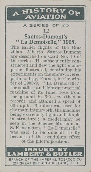 Set of 'A History of Aviation' cigarette cards