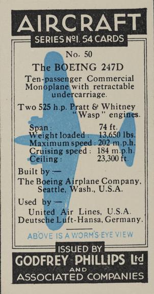 Set of 'Aircraft. Series No.1' cigarette cards