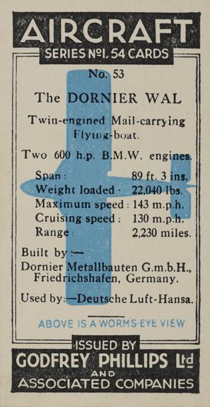 Set of 'Aircraft. Series No.1' cigarette cards