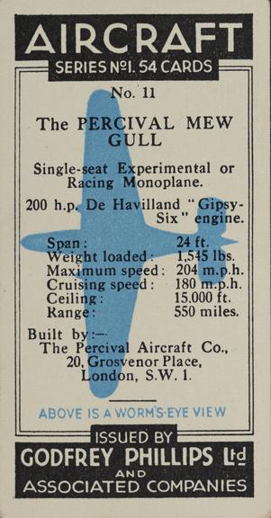 Set of 'Aircraft. Series No.1' cigarette cards