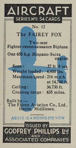 Set of 'Aircraft. Series No.1' cigarette cards