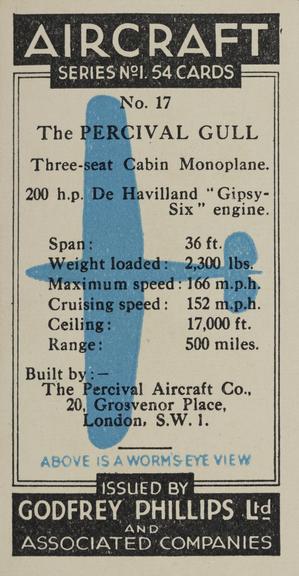 Set of 'Aircraft. Series No.1' cigarette cards