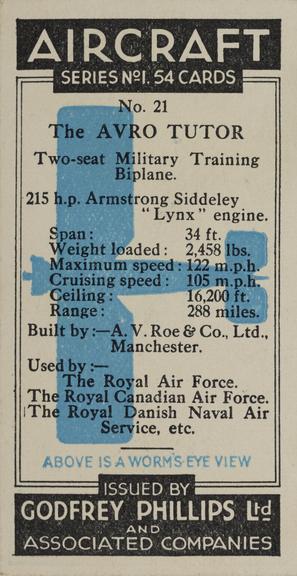 Set of 'Aircraft. Series No.1' cigarette cards