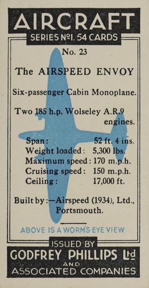 Set of 'Aircraft. Series No.1' cigarette cards