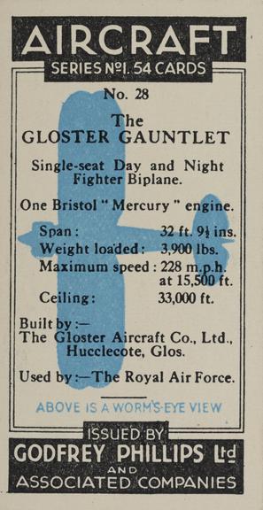 Set of 'Aircraft. Series No.1' cigarette cards