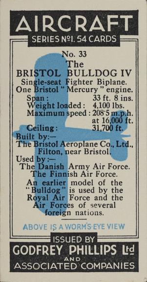 Set of 'Aircraft. Series No.1' cigarette cards