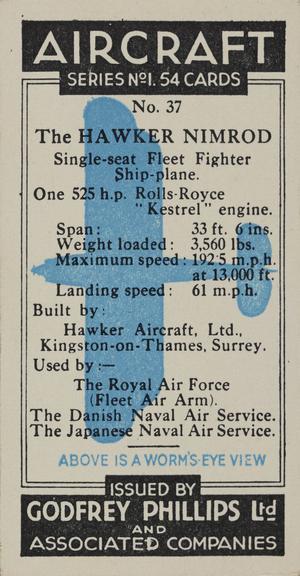 Set of 'Aircraft. Series No.1' cigarette cards