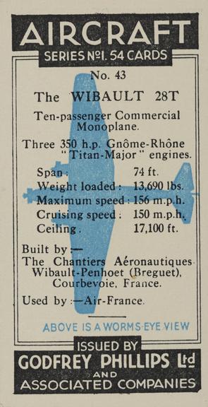 Set of 'Aircraft. Series No.1' cigarette cards