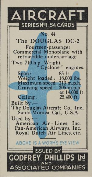 Set of 'Aircraft. Series No.1' cigarette cards