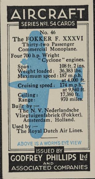 Set of 'Aircraft. Series No.1' cigarette cards