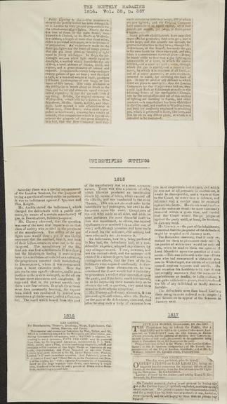 Newspaper clippings. 1806-39