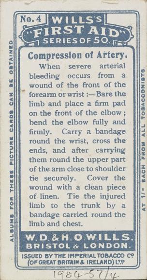 First Aid, Compression of Artery