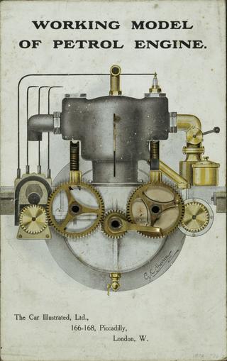 illustrated working model of Petrol Engine