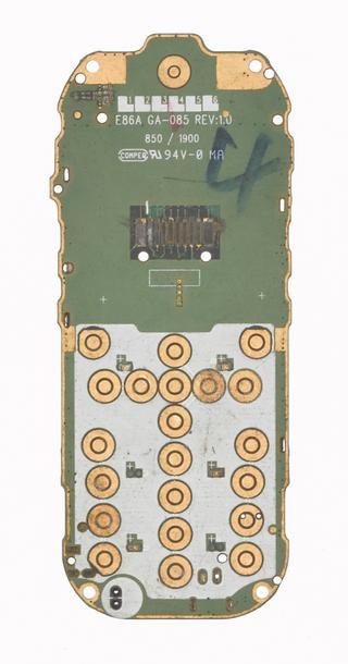 Mobile telephone motherboard (from mobile phone repair workshop), 1990-2013