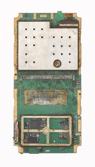 Mobile telephone motherboard (from mobile phone repair workshop), 1990-2012