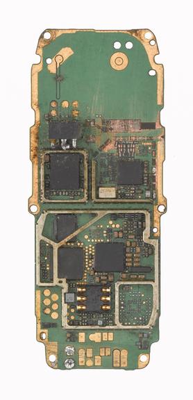 Mobile telephone motherboard (from mobile phone repair workshop), 1990-2013