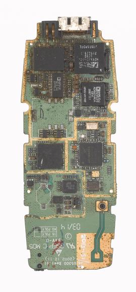 Mobile telephone motherboard (from mobile phone repair workshop), 1990-2013