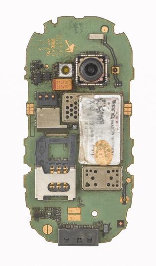 Mobile telephone motherboard (from mobile phone repair workshop), 1990-2012