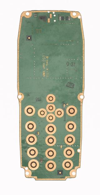 Mobile telephone motherboard (from mobile phone repair workshop), 1990-2013