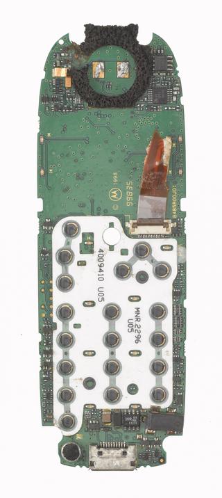 Mobile telephone motherboard (from mobile phone repair workshop), 1990-2013