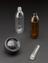 Parison and two 1/2 litre bottles with bases for spin welding in PET (polyethylene terephthalate or polyester)
