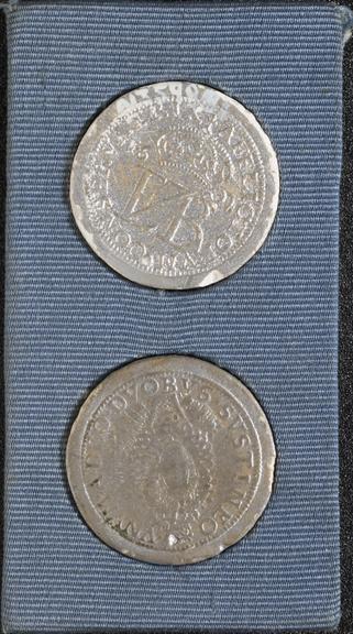 2 gilt(?) and plaster copies, reverse and obverse,