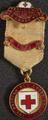 Enamelled metal medal in red velvet case