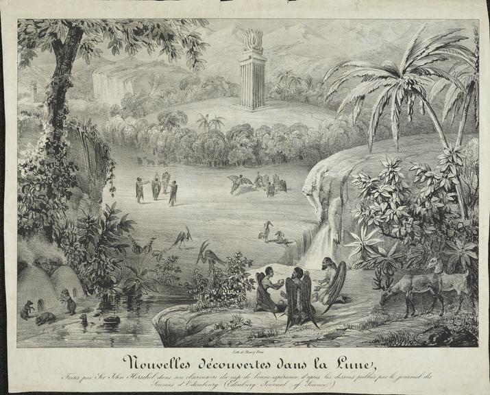 Print of New Discoveries on the Moon | Science Museum Group Print of New Discoveries on the Moon | Science Museum Group