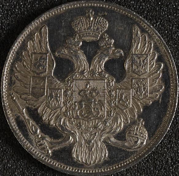 Platinum 3 rouble coin of Tsar Nicholas I