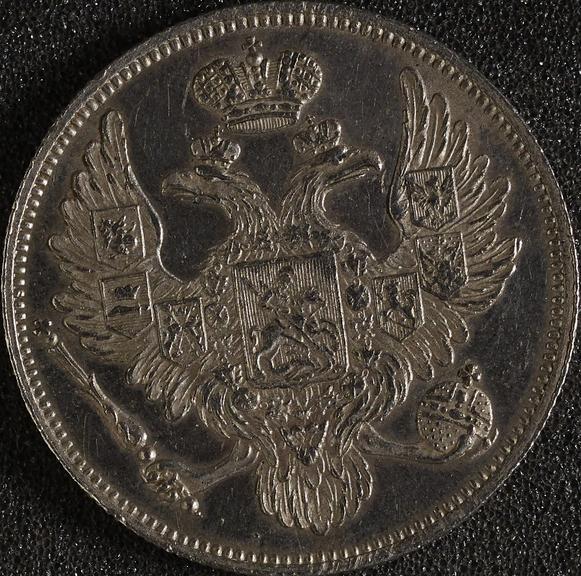 Platinum 6 rouble coin of Tsar Nicholas I