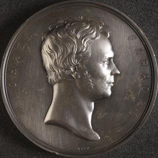 Silver prize medal to commemorate Michael Faraday