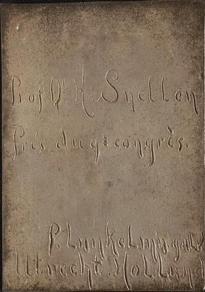 Copy of plaque by P. Lankelma of Utrecht