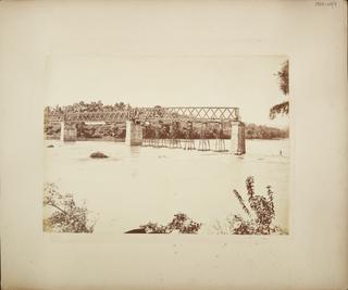 One of 10 albumen photographs of railway bridges under construction in Sri Lanka