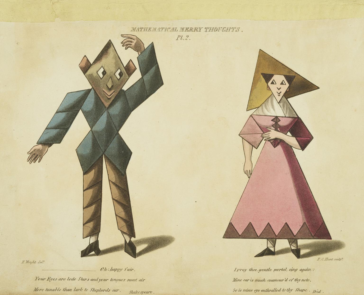 Two prints: Mathematical Merry Thoughts / E. Wright delt. ; F. C. Hunt sculpt.