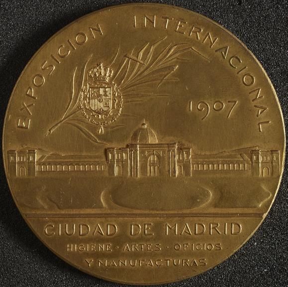 Circular gilt medal