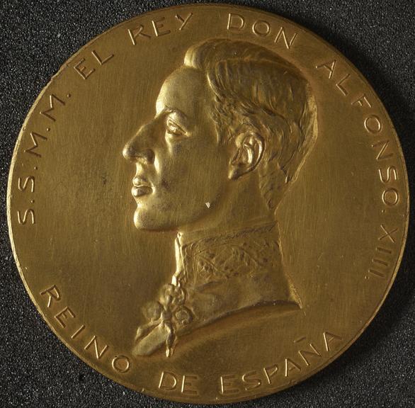 Circular gilt medal