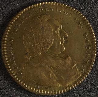 Circular gilt medal