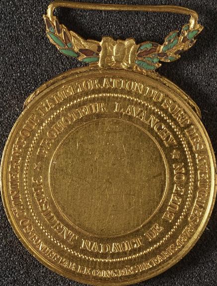 Gilt and enamel medal with suspensory loop