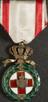 Bronze and enamelled medal with silk ribbon