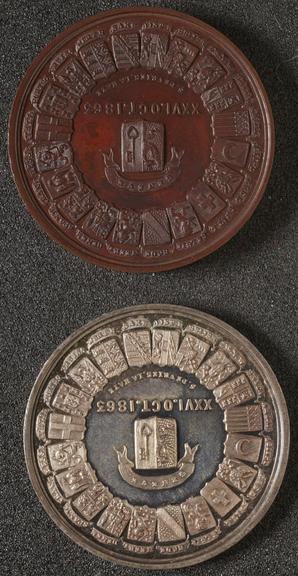 2 circular medals