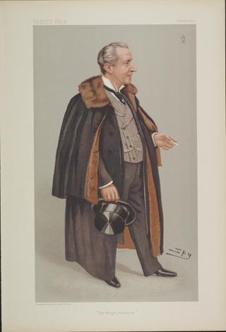 Chromolithograph, portrait of Sir Francis Laking