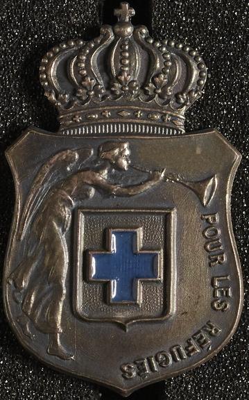 Shield shaped lapel badge