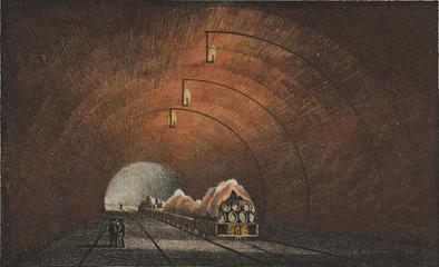 Lithograph, "The Tunnel"