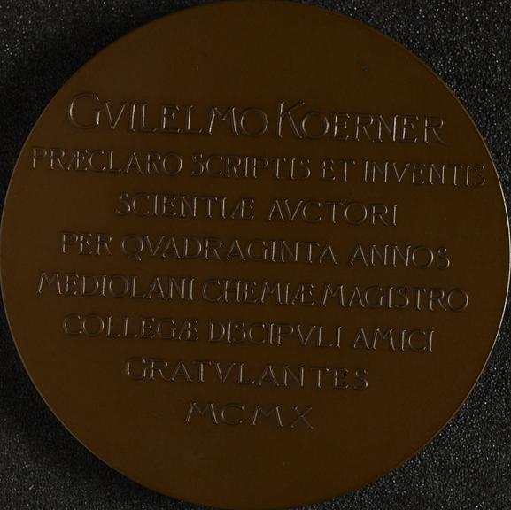Bronze medal commemorating Guilelmo Koerner